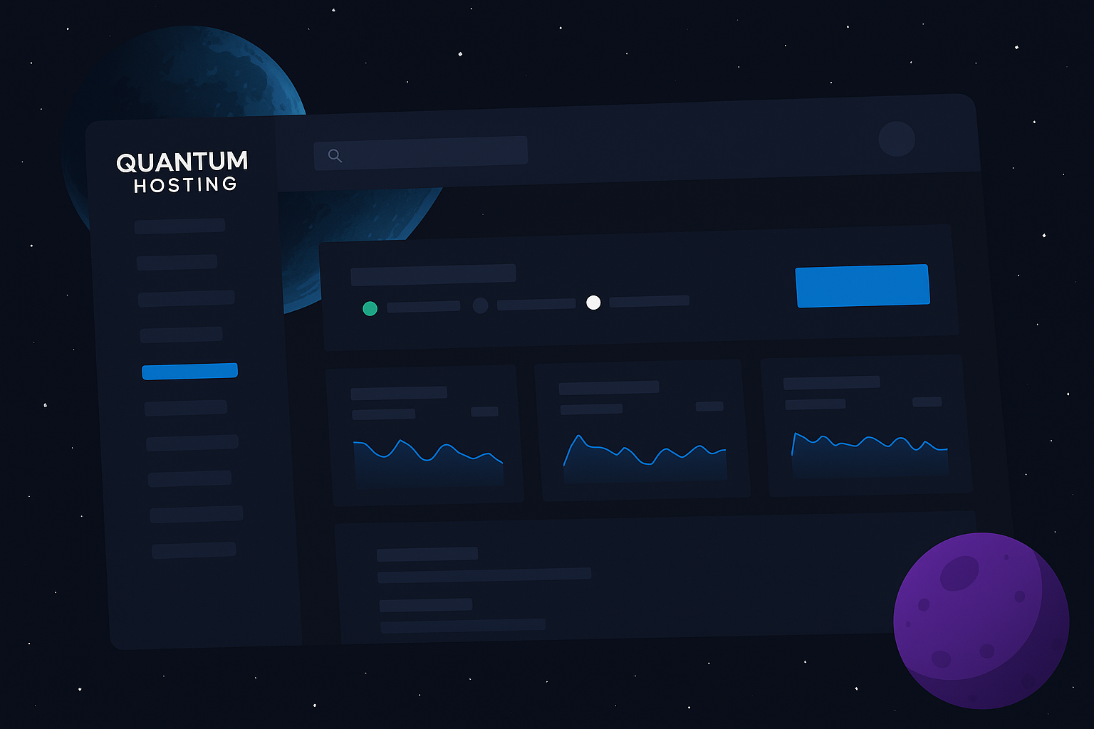 Control panel dashboard
